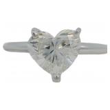 14kt Gold 1.96 ct Heart Cut VVS Lab Diamond Ring
