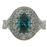 10k Gold 2.12 ct Fancy Blue Lab Diamond Ring