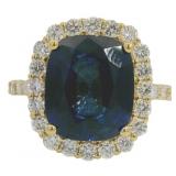 10kt Gold 8.37 ct Sapphire & Diamond Ring