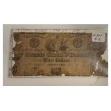 1841 Morris & Canal $3 Bank Note