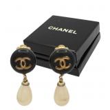 Chanel Coco Mark Pearl Swing Clip-on Earrings