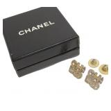 Chanel Logo Silver Earrings