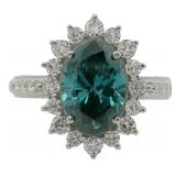 10kt Gold 3.35 ct Fancy Blue VS Lab Diamond Ring