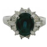 Platinum 1.92 ct Natural Sapphire & Diamond Ring