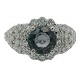 10kt Gold 2.95 ct Lab Alexandrite & Diamond Ring