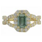 10kt Gold 2.04 ct Fancy Green VS Lab Diamond Ring
