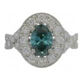 10kt Gold 2.06 ct Fancy Blue Lab Diamond Ring