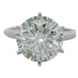 14kt Gold 3.67 ct Round Lab Diamond Solitaire Ring
