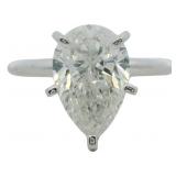 14kt Gold 2.58 ct VS Pear Cut Lab Diamond Ring