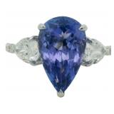14kt Gold 5.33 ct Tanzanite & Lab Diamond Ring