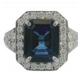 14kt Gold 6.10 ct Sapphire & VS Diamond Ring