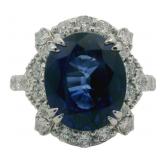 14kt Gold 7.88 ct Sapphire & VS Diamond Ring