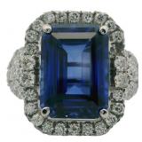 14kt Gold 11.50 ct Sapphire & VS Diamond Ring