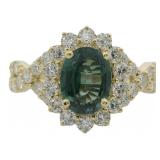 10kt Gold 2.63 ct Lab Alexandrite & Diamond Ring