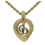 Christian Dior Logo Teardrop Necklace