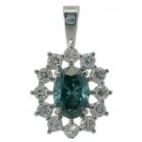 10kt Gold 1.53 ct Fancy Blue Lab Diamond Pendant