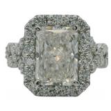 10kt Gold 4.16 ct Radiant VVS Lab Diamond Ring
