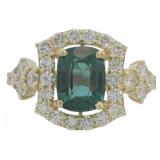 10kt Gold 2.86 ct Alexandrite & Diamond Ring