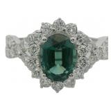10kt Gold 2.60 ct Lab Alexandrite & Diamond Ring