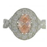 10kt Gold 2.09 ct Oval Fancy Pink Lab Diamond Ring