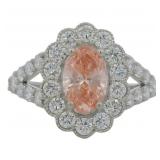 10kt Gold 2.83 ct Fancy Pink Lab Diamond Ring