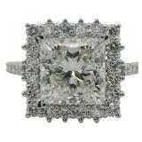 10kt Gold 5.17 ct Princess Cut VS Lab Diamond Ring