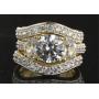 Stunning Round White Topaz 3pc Bridal Set