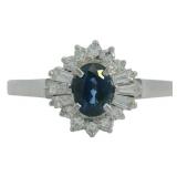 Platinum 1.15 ct Natural Sapphire & Diamond Ring