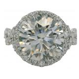 10kt Gold 5.08 ct Round Halo VS Lab Diamond Ring