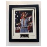 Chuck Norris Framed Photo W/ Facsimile Signature