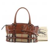 Burberry Nova Check Leather Shoulder Bag