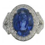 14kt Gold 8.16 ct Sapphire & VS Diamond Ring