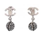 Chanel Coco Mark Rhinestone Clip-on Earrings