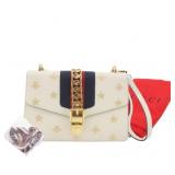 Gucci Sylvie Bee Star Mini Leather Shoulder Bag