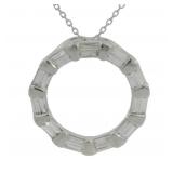 Round 1.25 ct VS Baguette Diamond Necklace