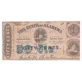 1863 50 Cent Alabama Note