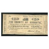 1862 25 Cent Augusta Currency Note
