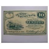 1862 10 Cent Cuyahoga Falls Currency Note
