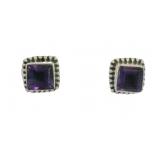 Genuine 2.00 ct Purple Amethyst Stud Earrings