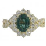 10kt Gold 2.62 ct Lab Alexandrite & Diamond Ring