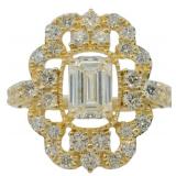 14kt Gold 2.39 ct VS Emerald Cut Lab Diamond Ring