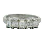 Platinum 3/4 ct Natural Asscher VS Diamond Ring