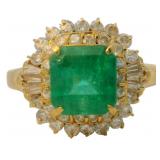 18kt Gold 2.30 ct Natural Emerald & VS Diamond Rin