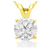 14kt Gold 2.00 ct Round Lab Diamond Pendant