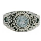 Antique Style Natural Blue Topaz Dinner Ring