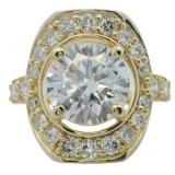 14kt Gold 4.13 ct Round VS Lab Diamond Ring