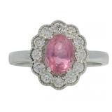 Brilliant 1.59 ct Lab Pink Ruby & Diamond Ring