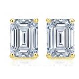 14kt Gold 2.04 ct Emerald Cut Lab Diamond Earrings