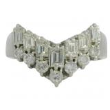 Platinum 1.00 ct Natural Brilliant Diamond Ring