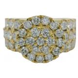 Round Cut 2.85 ct VS Lab Diamond Cluster Ring